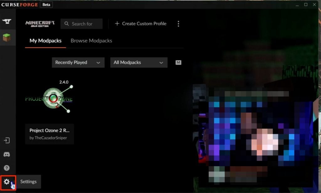 Add more RAM to CurseForge Minecraft