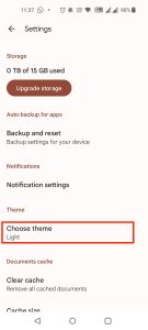 choose theme google drive
