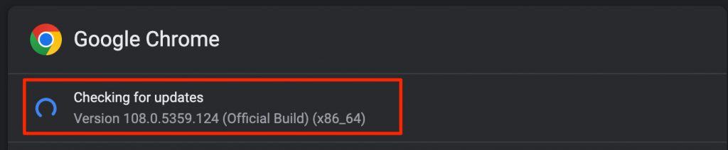 chrome checking for updates