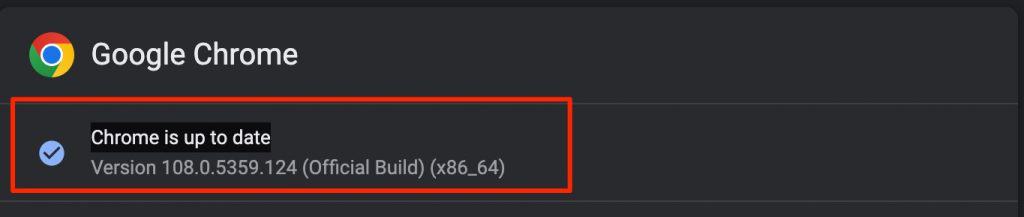 chrome is up to date