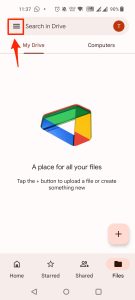google drive menu