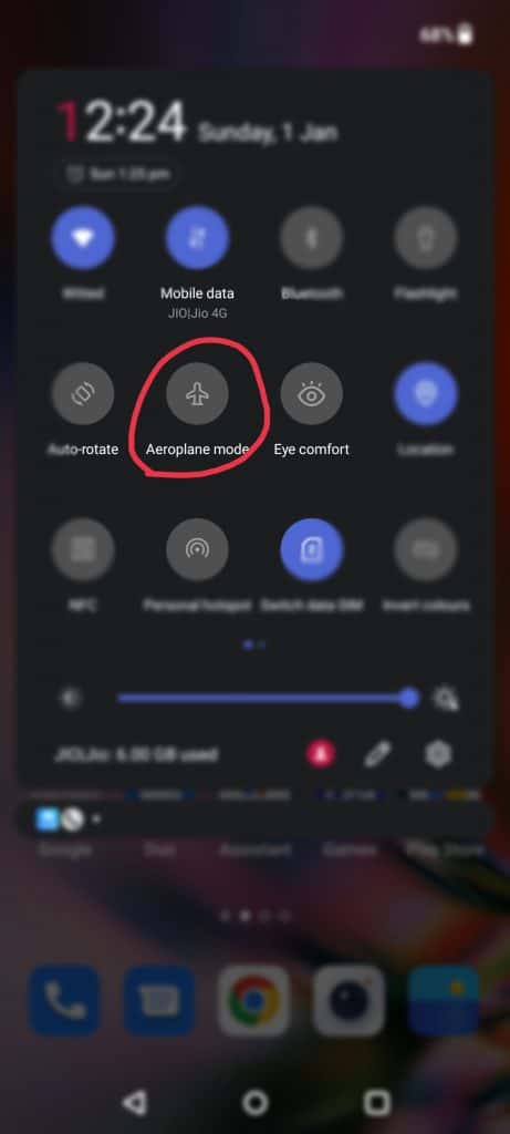 put phone on aeroplane mode