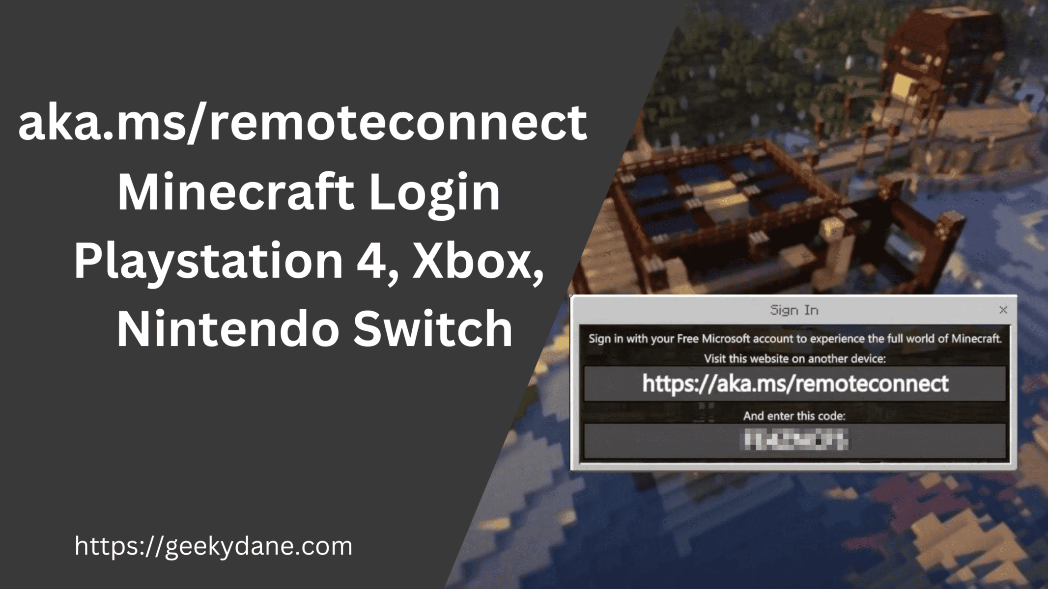 Https aka.ms remoteconnect – Minecraft Login Playstation 4, Xbox, Nintendo Switch