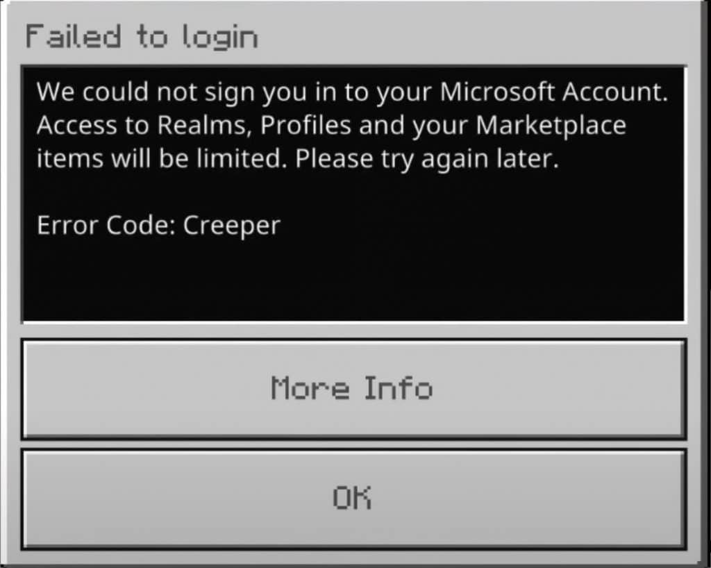 failed to login minecraft