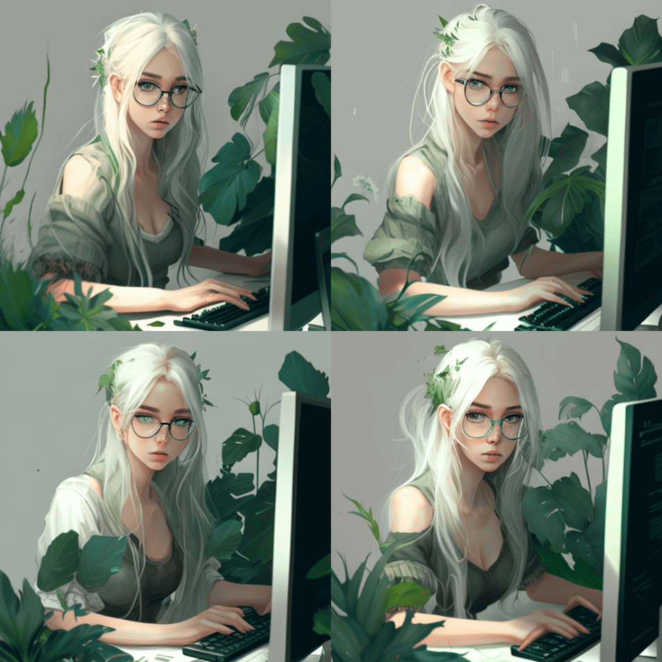 computer girl midjourney discord bot
