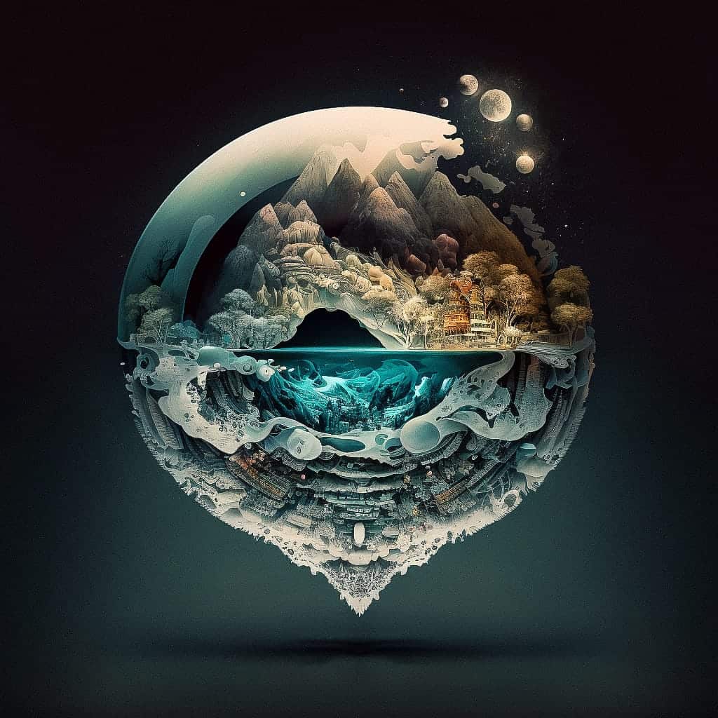 inverted world by Aries Moross midjourney