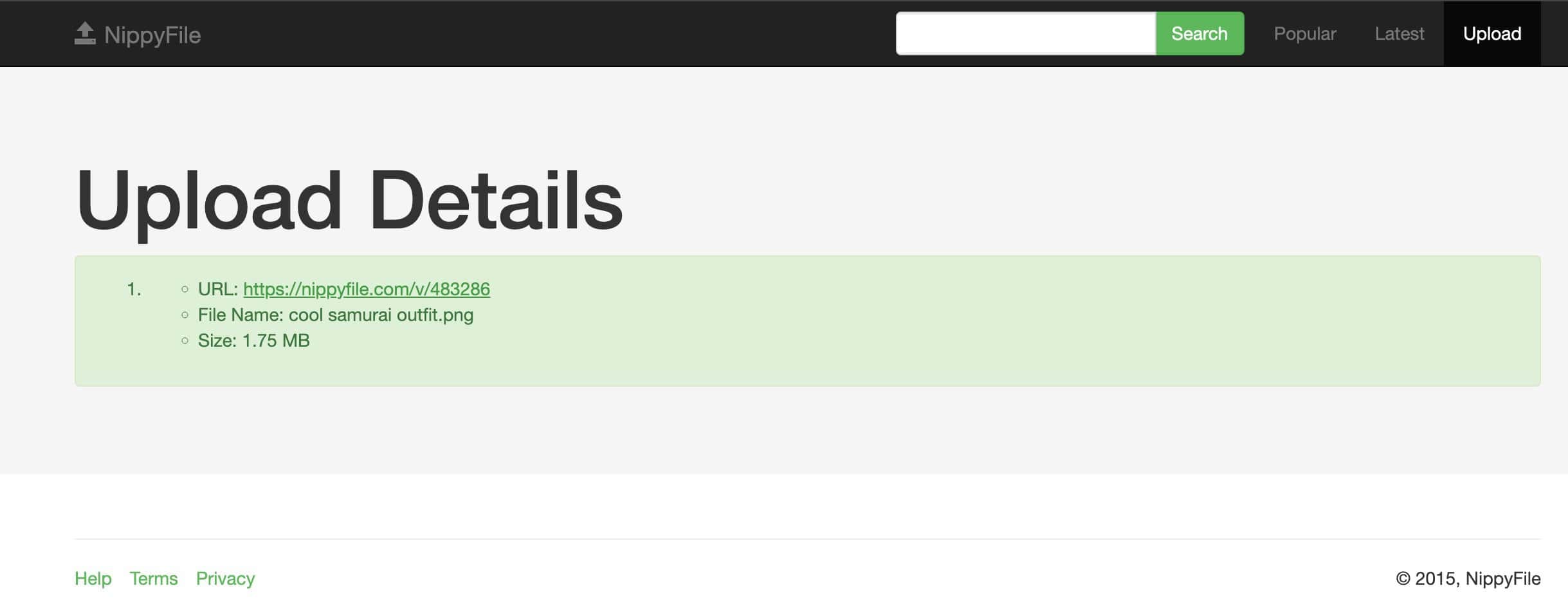 nippyfile successfully upload