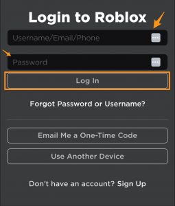 Roblox Login Screen