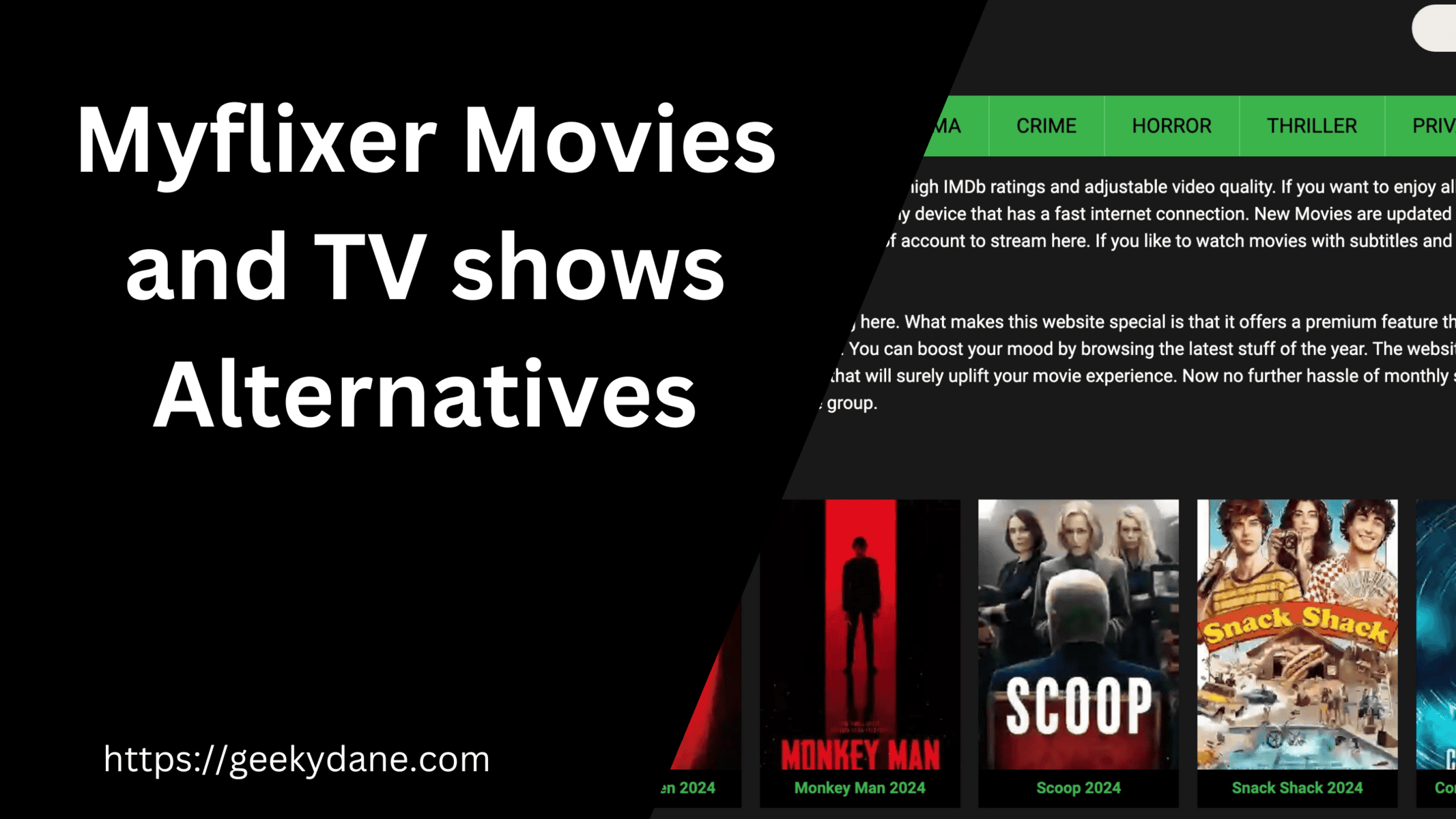 Myflixer Movies and TV shows Alternatives