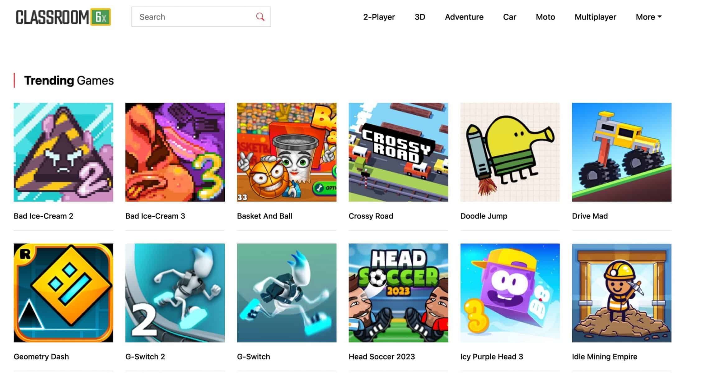 Popular classroom 6x games